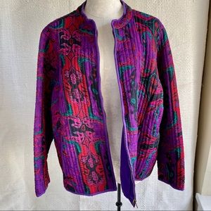 Vintage Anthropologie XL Ikat Print Quilted Jacket Blazer.      Spring Sale!!!!